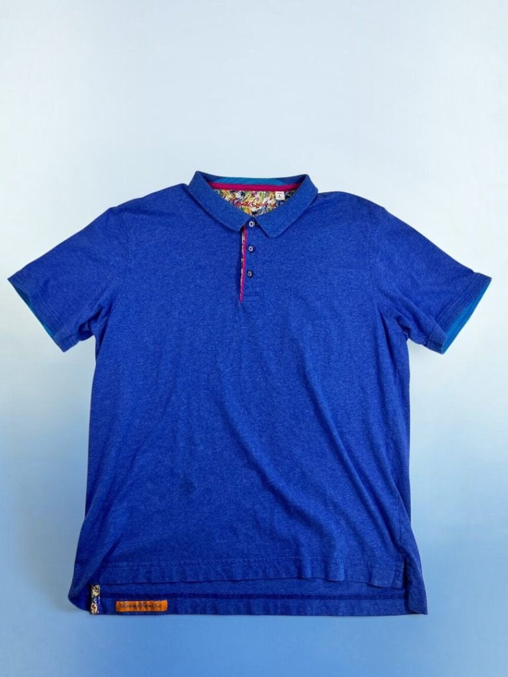 👔 Robert Graham Men's Blue Westan Classic Fit Short Sleeve Polo Shirt